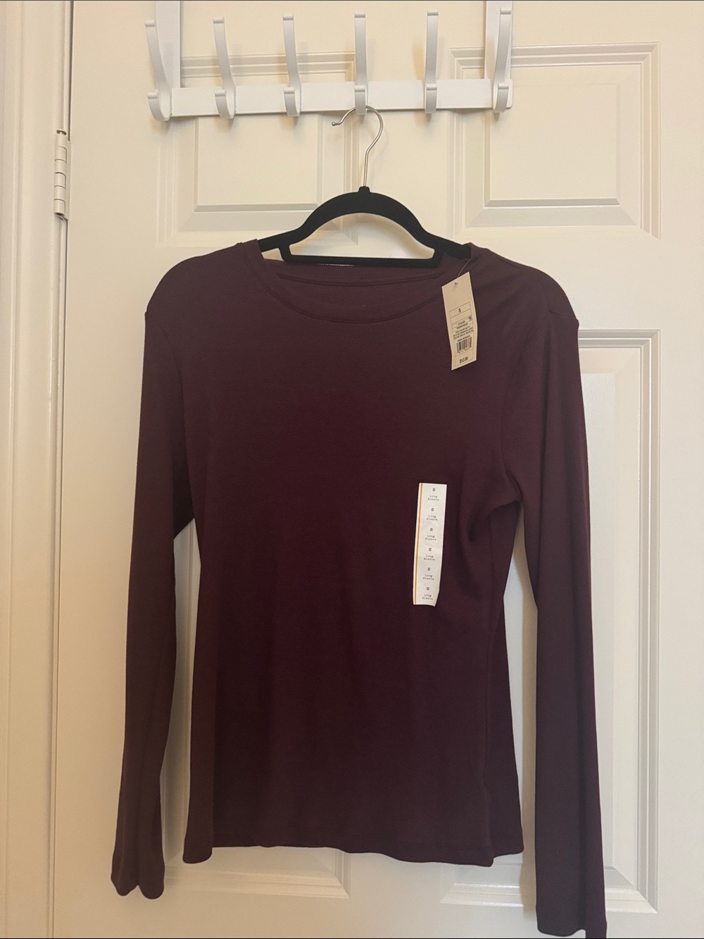 Target Women's Long Sleeve Crewneck Top - Burgundy